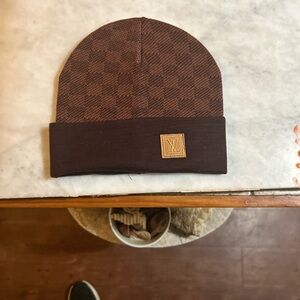 Louis Vuitton Brown Checkered Beanie